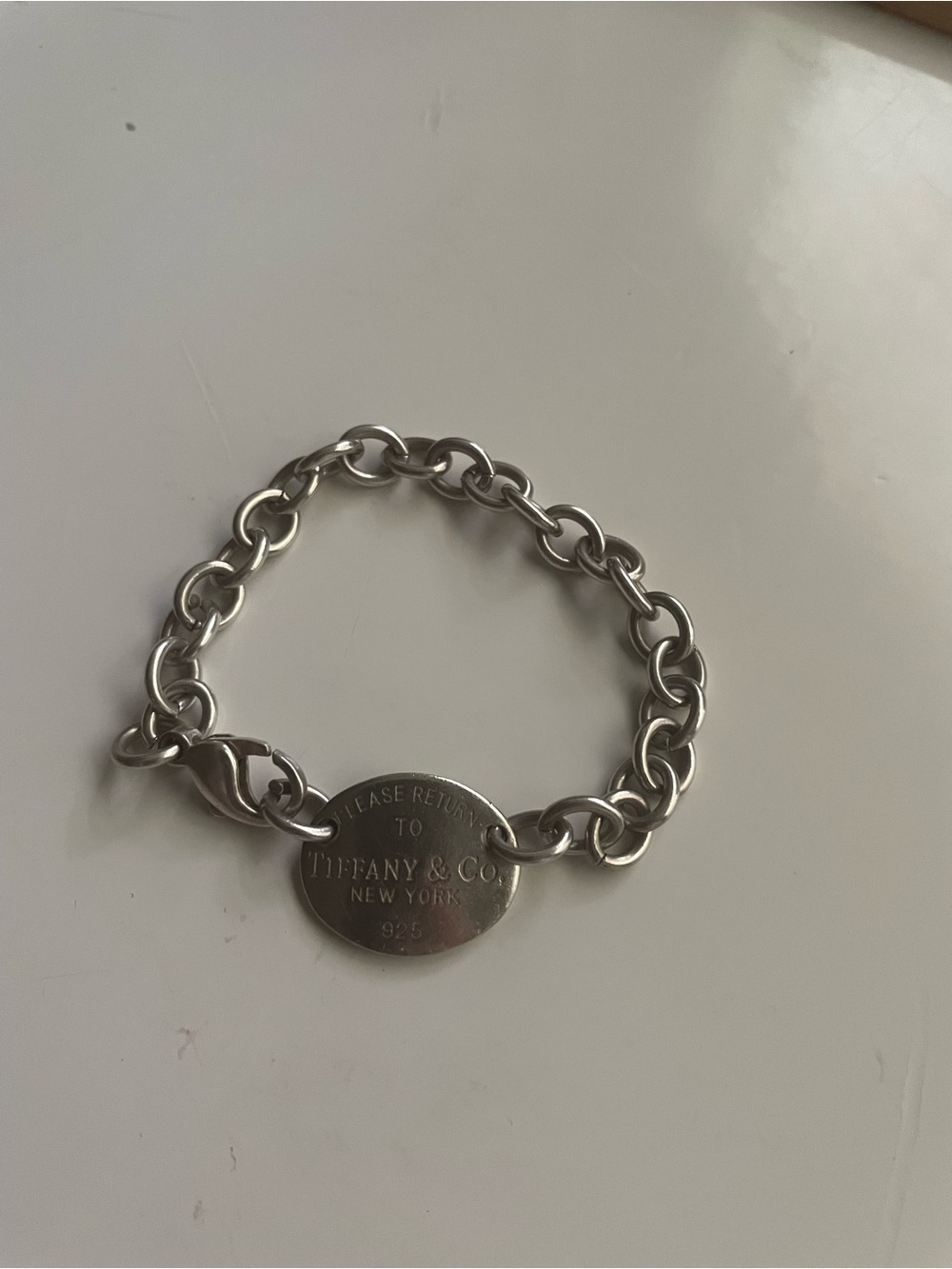 Tiffany & Co. Silver Oval Tag Chain Bracelet